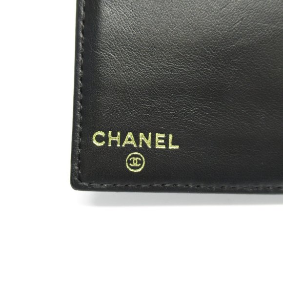 CHANEL Coco Mark Zip Long Wallet Bi-fold Leather Black - Picture 7 of 11
